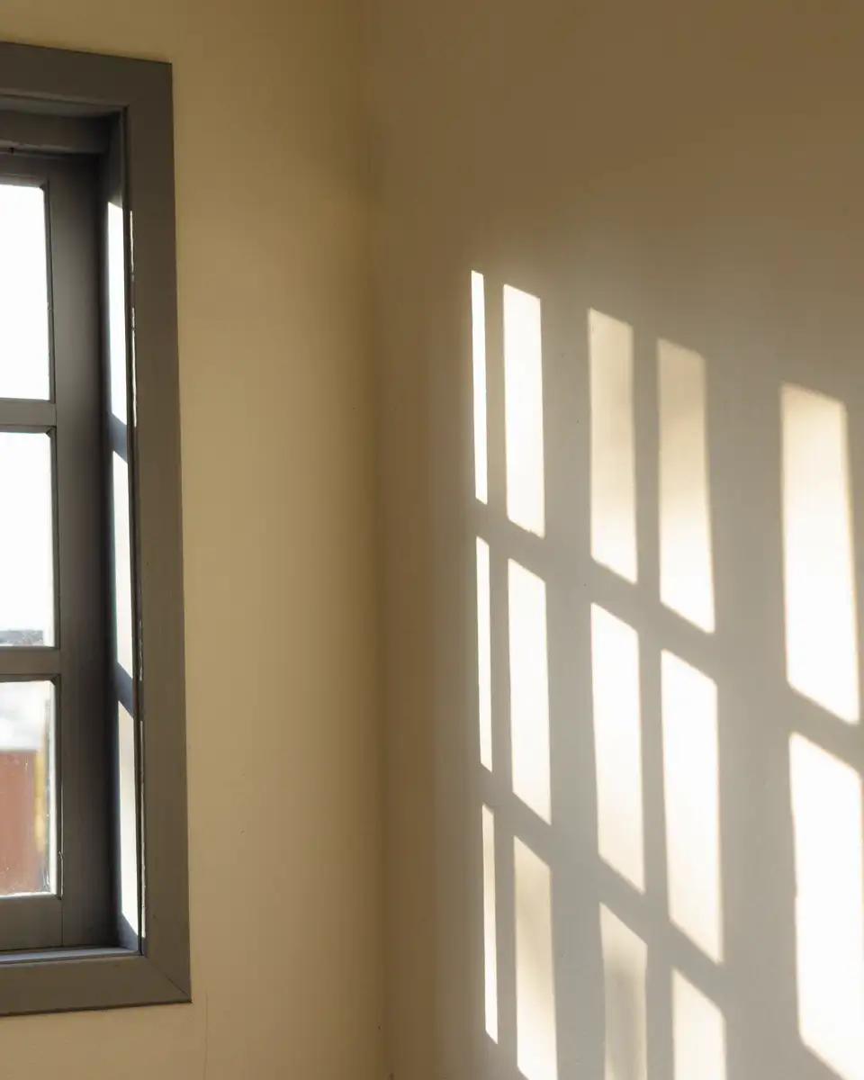 Window light thrown on a plain wall